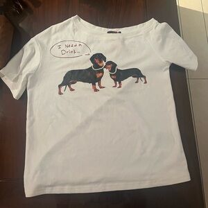 Markgong Dachshund T-shirt Short Sleeve White